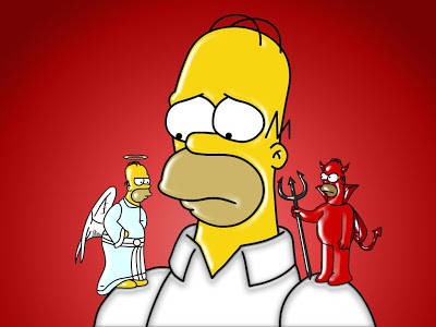 Homer Simpson Shoulder Angel and Shoulder Devil