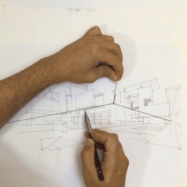 Two Point Perspective Drawing Technique