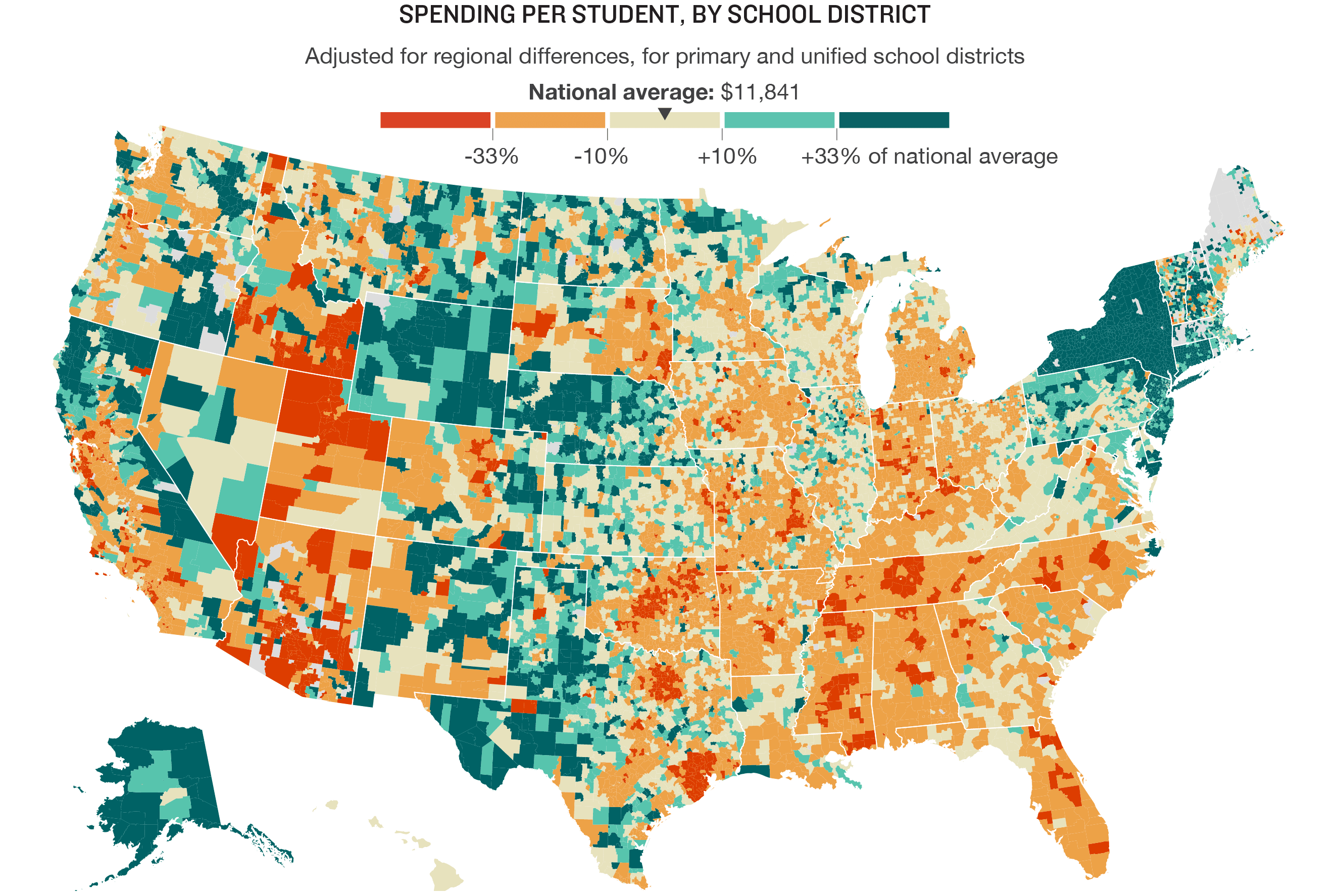 School Spending per Student in Ameria