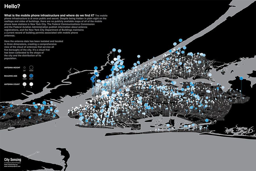Cell Phone Towers Map Locations in NYC