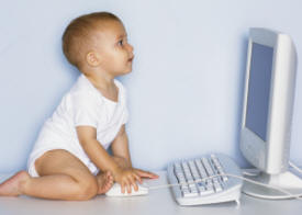 Baby in front of A Computer